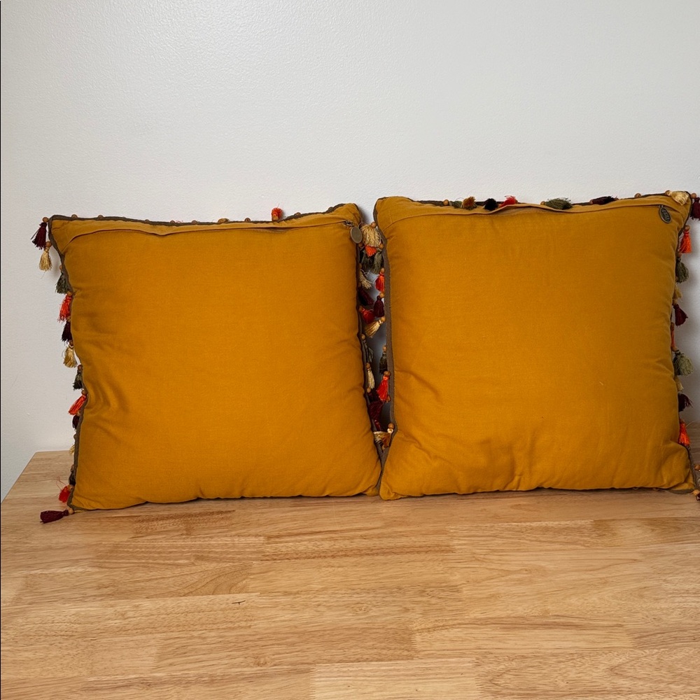 Set of Pier 1 Velvet boho pillow with tassels - Picture 13 of 13